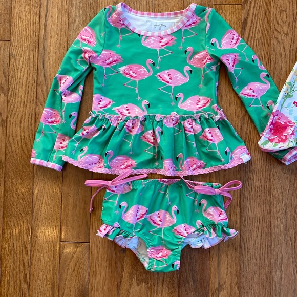 Set of two Sweethoney toddler girl swim suits rash guard style size 3T - Picture 2 of 8